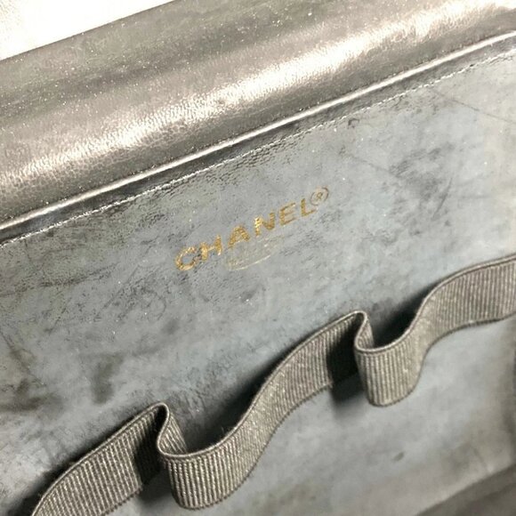 CHANEL vintage CC Vanity Bag 2WAY Shoulder Bag Hand Bag Patent Leather Black - Picture 5 of 14